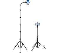 Elitehood Trépied de téléphone Portable de 205 cm de Haut, Flexible, avec col de Cygne réglable de 43 cm, en Aluminium, pour iPhone 14 13 12 Pro Max Mini/Smartphone Android