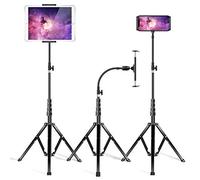 elitehood Trépied en métal pour iPad et support réglable en col de cygne de 183 cm, support de sol en aluminium robuste pour iPad Pro 12,9 11, Mini, Air, iPhone et tablettes de 4,7 à 12,9"