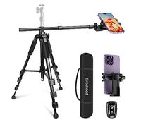 Elitehood Trépied ultra-stable pour iPhone - Trépied en aluminium robuste et long bras horizontal de téléphone de 63,5 cm, support de téléphone pour enregistrement, trépied réglable à 360° pour iPhone