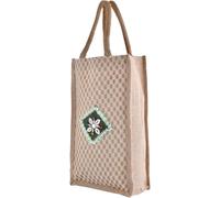 EliteKoopers Lot de 2 sacs réutilisables en jute naturelle pour bouteille d'eau de vin, pour cadeaux, mariages, fêtes, Noël (couleur aléatoire), beige, 35cm*21cm*12cm