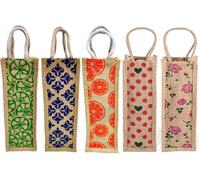 EliteKoopers Sacs en jute naturelle pour bouteille d'eau, sac de transport pour bouteille de vin avec poignée, réutilisable, couleur aléatoire, multicolore, Without Handle- 36cm*13cm*12cm, Sac à