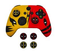 ElitePlay Dpool vs Wolve Coque antidérapante en silicone pour manette Xbox avec 2 ensembles de poignées de pouce