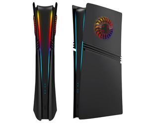 ElitePlay Façade numérique noire PS5 Pro avec lumières LED et grilles d'aération de rechange pour Playstation 5 Pro Digital Edition