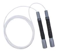 EliteSRS Débutant Corde à sauter avec poignées longues, poignée en mousse confortable, Pardonneur Pvc Cord Fitness, Cardio Training Argent/Blanc