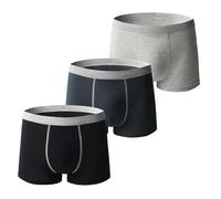 Elitevienna Boxer respirant en coton absorbant lavable anti-fuite pour homme, 3 pièces-G, XL