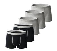 Elitevienna Boxer respirant en coton absorbant lavable anti-fuite pour homme, 5 pièces - B, 4XL