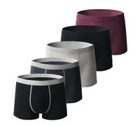 Elitevienna Boxer respirant en coton absorbant lavable anti-fuite pour homme, 5 pièces-g, 3XL