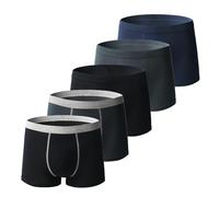 Elitevienna Boxer respirant en coton absorbant lavable anti-fuite pour homme, 5 pièces - I, XL