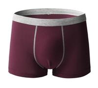 Elitevienna Boxer respirant en coton absorbant lavable anti-fuite pour homme, Bordeaux-A, XL
