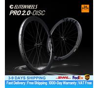 ELITEWHEELS PRO 2.0 Frein à disque Center Lock 36T Ratchet 700C Roues de vélo de route en carbone 40/50/65 mm de profondeur Clincher/Tubeless 50mmx31mm