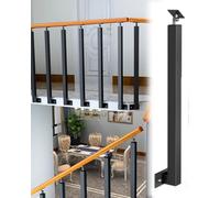 Elitix Garde Corps Escalier Métal Carré Garde Corps Interieur Montage Latéral, Garde Corps Terrasse Support de Rail D'escalier, Rampe Escalier Kit de Fixation Rail à Poteau(Black,5pcs)