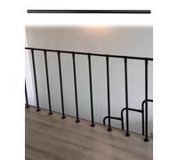 Elitix Garde Corps Escalier Rampe D'escalier en L/I pour Loft, Balustres Noirs pour Escalier Intérieur avec Connecteur, Marches Modernes à Fixer Au Sol(Handrails,5pcs)