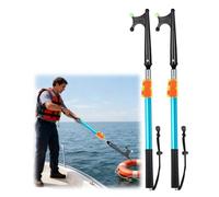 Elitix Perche Telescopique Lot de 2 Perches Télescopiques pour Annexe (1,8 m, 3 m, 3,6 m, 4,8 m), Perche de Poussée pour L'amarrage en Marais, Crochet de Grenier(Blue,102-240cm/40-94.5in)