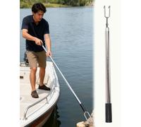 Elitix Perche Telescopique Perche Télescopique D'amarrage avec Crochet, Crochet Et Dispositif de Sauvetage d'urgence, Crochet Serpent Réglable/Perche de Poussée(73-166cm/28.7-65.3in)