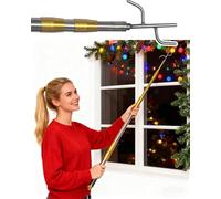 Elitix Perche Telescopique Perche Télescopique pour Suspendre Les Guirlandes de Noël, Crochets de Bateau en Acier Inoxydable pour Le Sauvetage à Quai, Crochet de Grenier(Style b,96-242cm/37.8-95.3in)