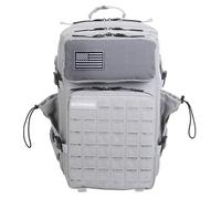ELITRAINX V2 45L Sac à dos tactique imperméable avec compartiment pour chaussures et ordinateur portable, cabine d'avion, voyage, fermeture éclair imperméable Oxford 1000D par Elitex Training, argent,