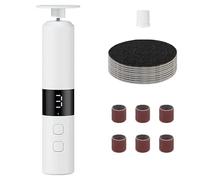 Elitzia Broyeur électrique rechargeable 2 en 1 pour callosités et peaux dures avec 3 vitesses réglables, outil de soin des ongles pour un usage domestique, blanc ETFO02