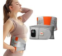 Elitzia Ceinture chauffante de soutien dorsal avec vibration et lumière infrarouge sans fil pour soulager les douleurs dans le bas du dos, 5 températures et 3 modes de massage, ceinture chauffante