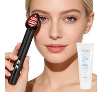 Elitzia ETKS228 Masseur des yeux avec tête rotative à 180 °, thérapie par lumière LED 7 couleurs, micro-courant et infuseur de nutriments chauffant, baguette de dégonflement pour les yeux, les lèvres