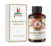 Elitzia Huile parfumée Pêche blanche pour diffuseur ultrasonique,100ml | Recharge d'huile pour diffuseurs sans eau et à tiges, fabrication de savons et de bougies, pour la maison