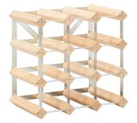 ELIVED Cave à vin 12 bouteilles 3 x 3, support autoportant en bois et acier galvanisé, combinaison de matériaux, organisateur de stockage pour cave à vin, bar et cuisine à domicile