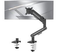 ELIVED EV3235B-G Support de bureau pour écrans de 13 à 34", charge maximale de 12 kg, rotation inclinable, bras de moniteur à ressort à gaz réglable en hauteur, VESA 75 et 100 mm, pince en C et base à