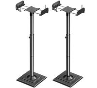 ELIVED EV5028 Lot de 2 supports d'enceintes réglables en hauteur, extensible de 865 mm à 1100 mm, support de haut-parleur au sol à ressort pour haut-parleurs universels satellites et bibliothèques
