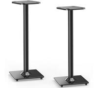 ELIVED Paire de supports universels de 808 mm de hauteur avec socle en verre pour haut-parleurs satellite, gestion intégrée des câbles pour Teufel JBL Sony, etc. Charge maximale de 10 kg
