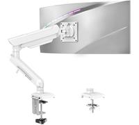 ELIVED Support pour moniteur de jeu pour écrans de 13-32" (2-9 kg), bras à gaz réglable en hauteur avec VESA 75/100mm, inclinable/pivotant/rotatif à 360°, Blanc, EV6011W