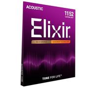 Elixir 80/20 Bronze Acoustic Sets Ultra-Thin Nanoweb Coating - Custom Light (0.011-0.052)