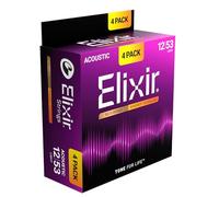 Elixir Cordes 80/20 Bronze dotées de la technologie NANOWEB, légères (012-053) - Lot de 4 exclusif à Amazon