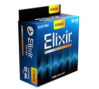 Elixir Cordes dotées de la technologie NANOWEB, légères (0,010-0,046) - Pack de 4 exclusif à Amazon