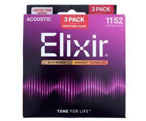 Elixir Elixir Nanoweb Custom Light Acou- 3P