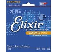 Cordes de guitare électrique - ELIXIR - 12052 - Nanoweb - Light - Tirant 10-46