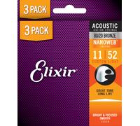 Elixir Nanoweb 80/20 Bronze Custom Light 3-Pack
