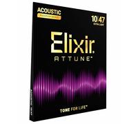 Elixir Strings Attune Phosphore Bronze pour guitare acoustique. Un son net et précis, avec une longévité sonore inégalée et un toucher naturel - Jeu de 6 cordes, Extra Light 10-47