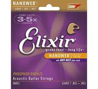 Elixir Strings – Jeu de cordes pour guitare acoustique 16052 phospore bronze 12-53