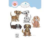 Elizabeth Craft Lot de 15 matrices de découpe en métal fin pour scrapbooking, fabrication de cartes et loisirs créatifs en papier Motif chiens (modèle 2325)