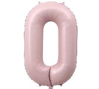 Elizakumi Ballon Chiffre 0 Rose bébé, Foil Ballon 0 Numero 101cm - Gonflable Hélium Ballon 0 ans Ansniversaire Fête Decoration