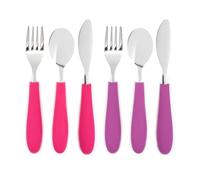 Elk and Friends Couverts pour enfants avec manche en silicone Couverts pour enfants Ustensiles pour enfants Cuillère Fourchette Couteau Ensemble 4 ans 6 pièces