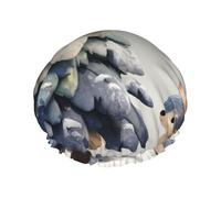 Elk By The Tree Bonnet de douche double couche pour femme imperméable et durable Protège les cheveux pendant le bain, beauté