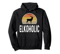 Elk Hunter Gifts T-Shirt de Chasse rétro Elkoholic Sweat à Capuche
