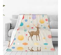 Elk Illustration Couverture en flanelle ultra douce - Une couverture pour la maison, les voyages et l'extérieur - 203,2 x 152,4 cm