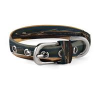 Elk in The Meadow Collier réglable pour chien en acier inoxydable avec anneau en D en tissu Oxford et boucle en métal pour chien de petite et moyenne taille