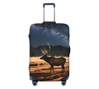 Elk in the Meadow Housse de protection élastique pour valise, résistante aux rayures, s'adapte à la plupart des valises, Noir , S, Bohémien