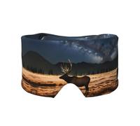 Elk in The Meadow Masque de sommeil réglable avec cache-oreilles Unisexe 68,1 x 10,9 cm Pour l'intérieur et l'extérieur