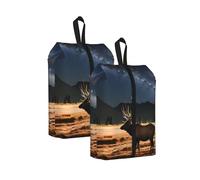 Elk in the Meadow Sac à chaussures de voyage résistant à l'eau avec poignée pour valise, baskets, bottes, gym, 2 pièces., One Size, Classique