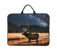 Elk In The Meadow Sac pour ordinateur portable 14" avec doublure antichoc et design portable, adapté pour un usage professionnel et quotidien.