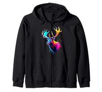 Elk Lover, Pop Art coloré, Magnifique élan Sweat à Capuche