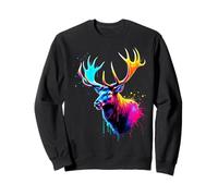 Elk Lover, Pop Art coloré, Magnifique élan Sweatshirt